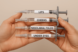 Dermal filler products used for specific injection areas