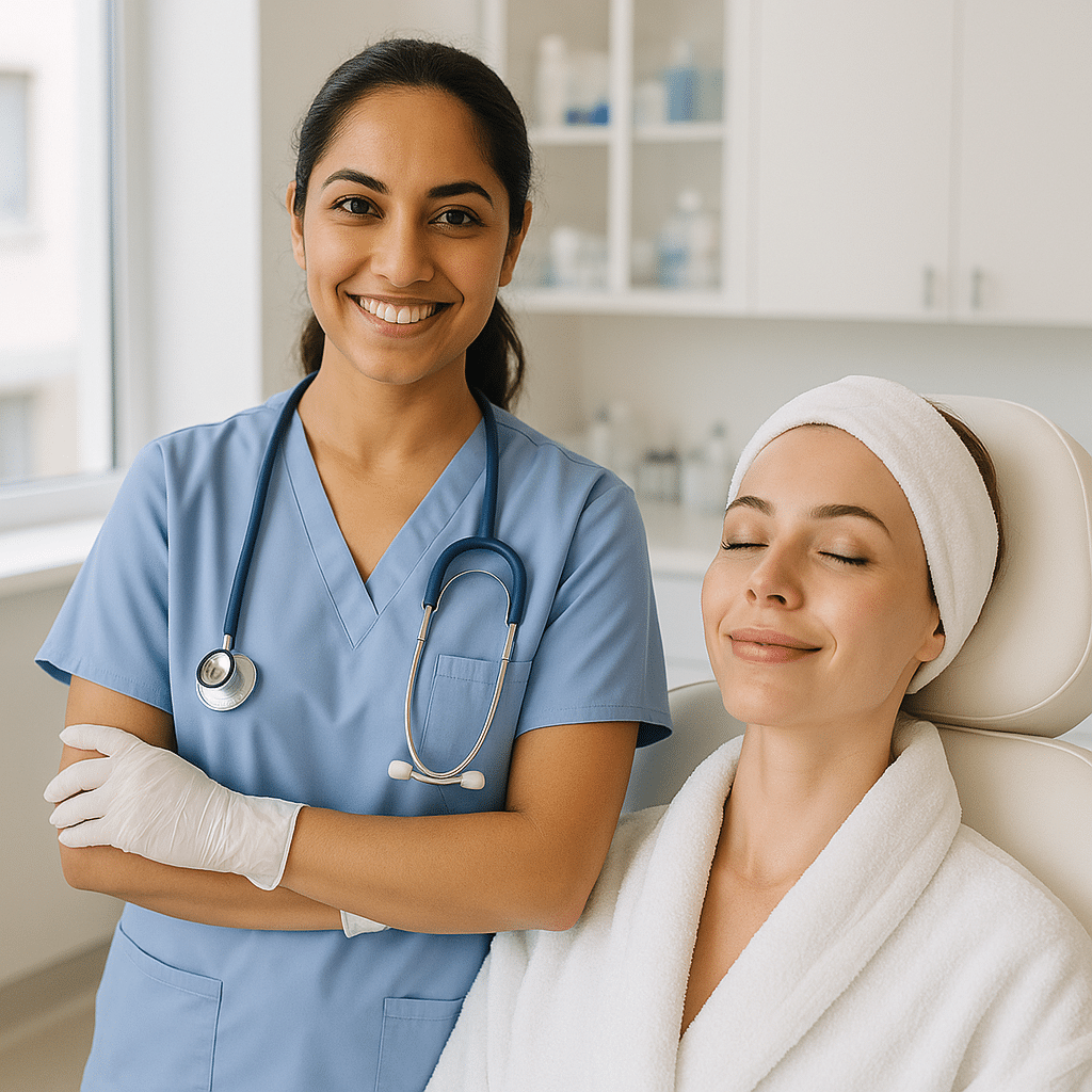 Canadian nurse preparing for a cosmetic injector training course