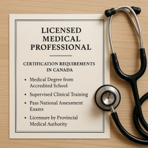 Licensed medical professional certification requirements in Canada