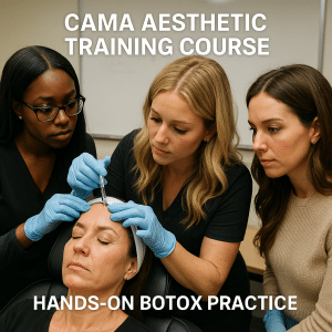 CAMA aesthetic training course with hands-on Botox practice