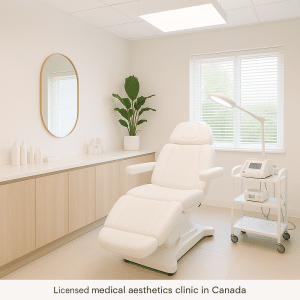Interior of a licensed medical aesthetics clinic in Canada